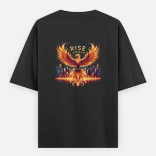 Phoenix Rise Above Graphic Oversized T-Shirt (Back Design)