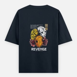 Revenge Skull & Tiger Graphic Oversized T-Shirt (Back Design)