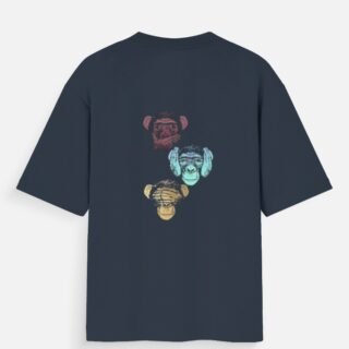 Three Monkeys Graphic Oversized T-Shirt (Back Design)