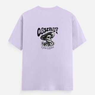 Cowboy Free Rebel Western Skull Graphic T-Shirt (Back Design)