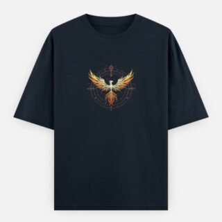 Phoenix Emblem Graphic Oversized T-Shirt (Front Design)