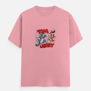 Retro Cartoon Duo Tom & Jerry Graphic T-Shirt (Front Design)