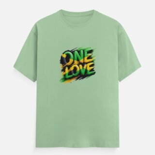 One Love Brush-Stroke Graphic T-Shirt (Front Design)