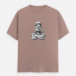 Vintage Popeye Sailor Cartoon Graphic T-Shirt (Front Design)