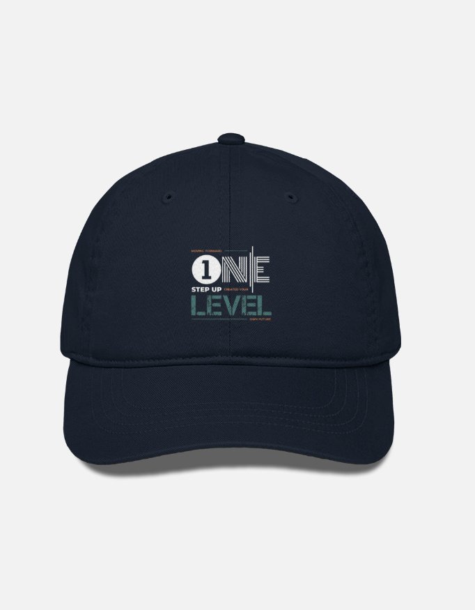 One Step Up Level Motivational Cotton Drill Cap - Image 3