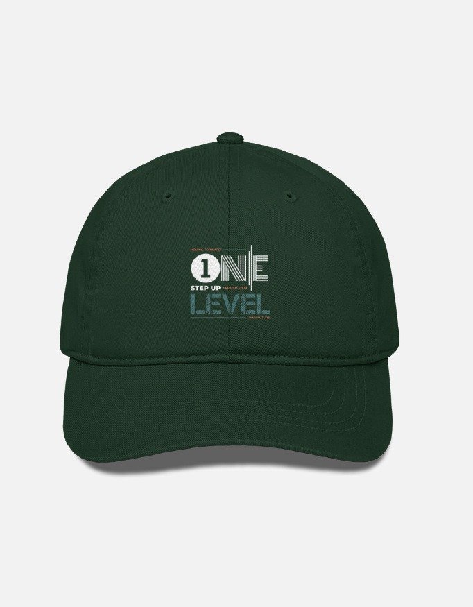 One Step Up Level Motivational Cotton Drill Cap - Image 4
