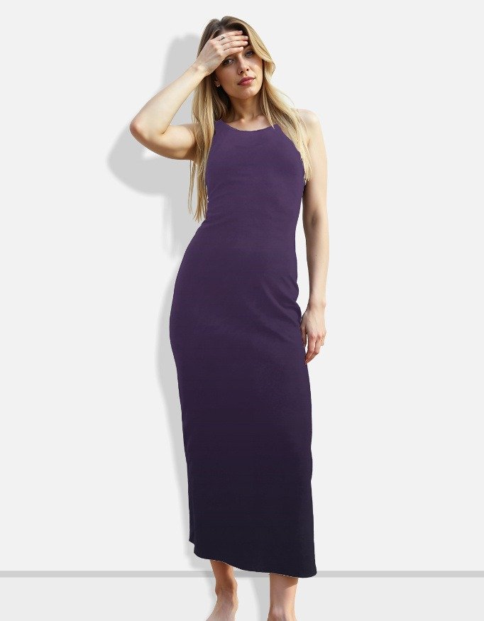 Purple Bodycon Maxi Dress