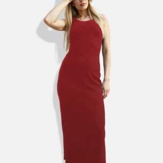 Wine Red Bodycon Maxi Dress