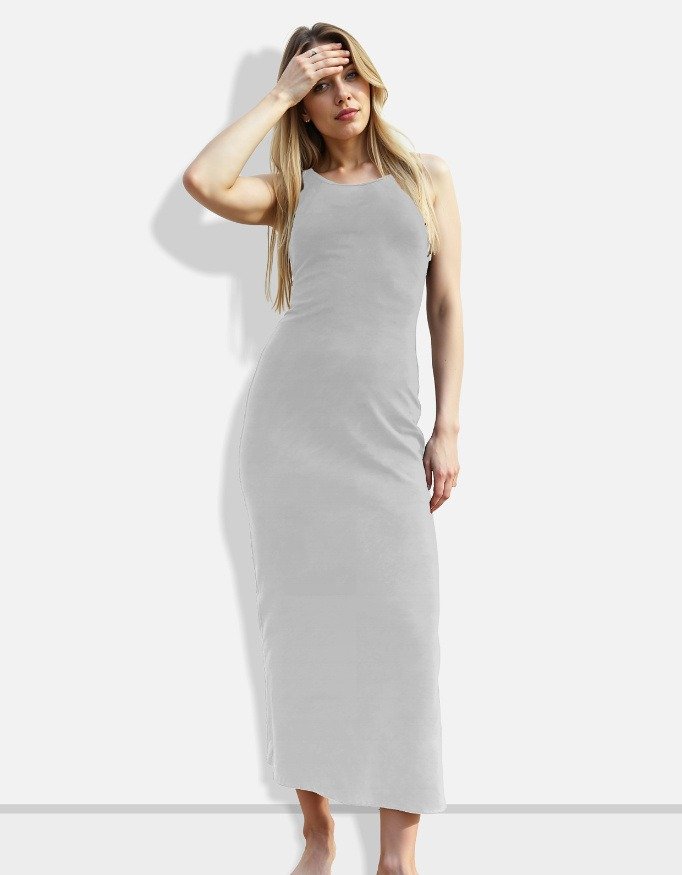 Light Grey Bodycon Maxi Dress