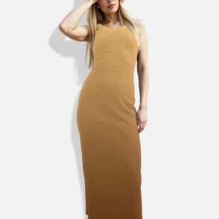 Mustard Yellow Bodycon Maxi Dress