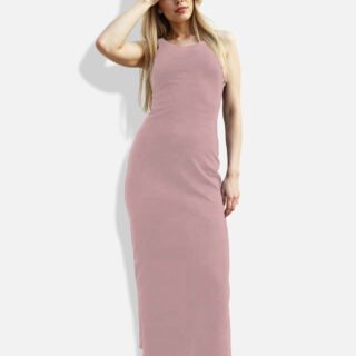 Blush Pink Skin-Fit Maxi Dress