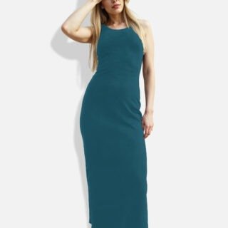 Teal Green Skin-Fit Maxi Dress