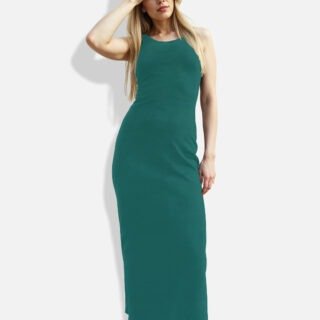 Emerald Green Skin-Fit Maxi Dress