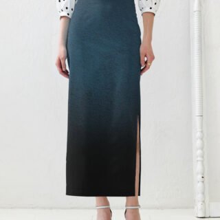 Teal to Black Ombre Pencil Skirt