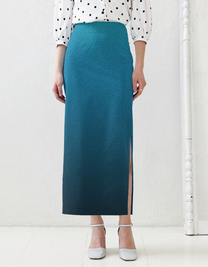 Teal Blue Pencil Skirt