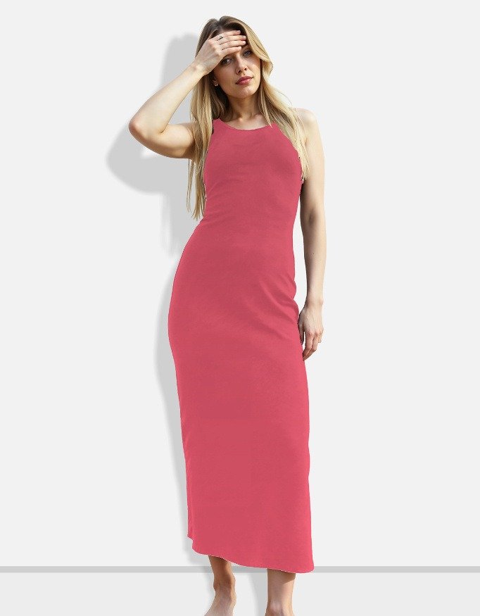 Rose Pink Bodycon Maxi Dress