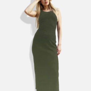 Olive Green Bodycon Maxi Dress