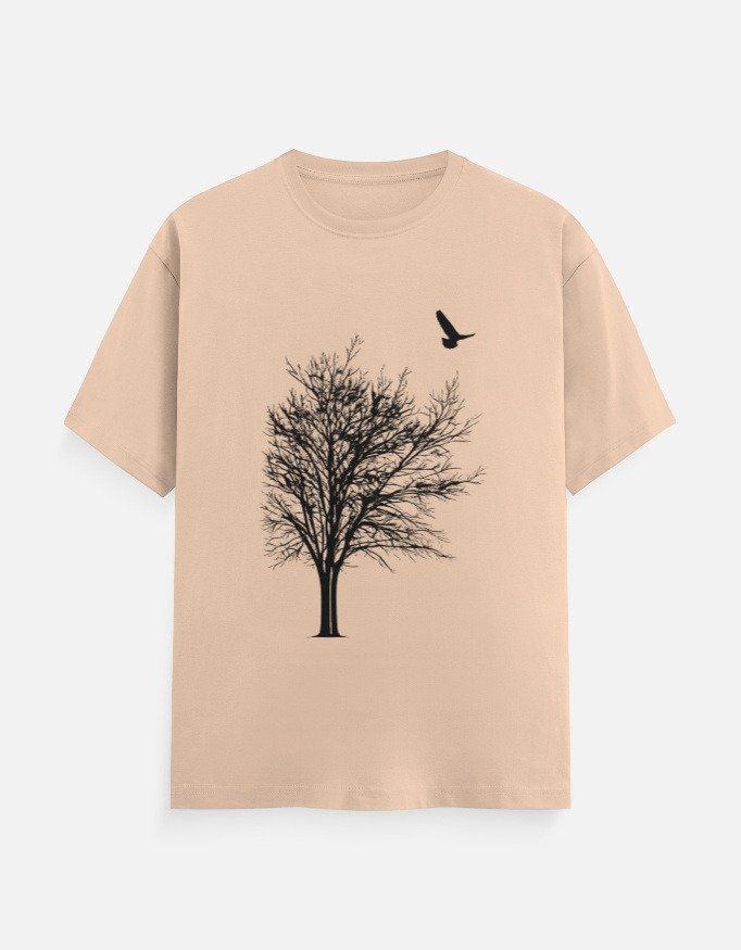 Minimal Tree & Bird T-Shirt