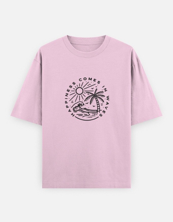 Happiness Comes in Waves Oversized T-Shirt